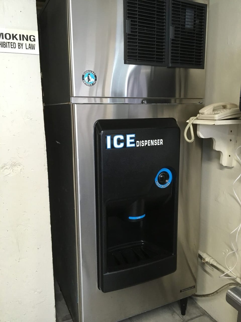 Ice machines in guest laundry area and at pool area.