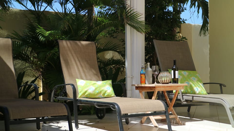 Relax in the private courtyard.