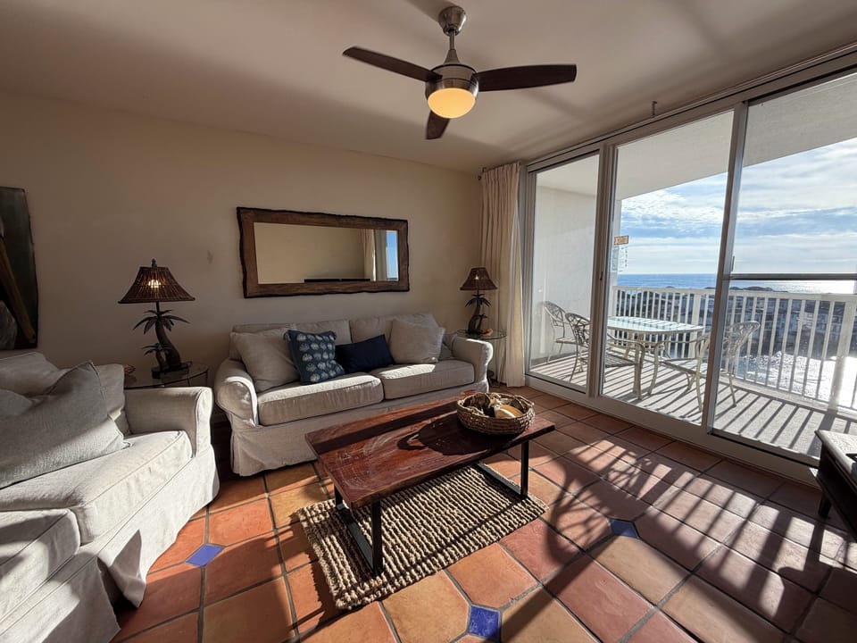 Beach view from the living room