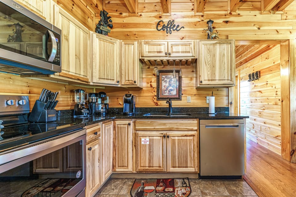 Whether you prefer single‑serve or a full pot, the kitchen offers both a Keurig and a classic coffee maker to start your mornings right