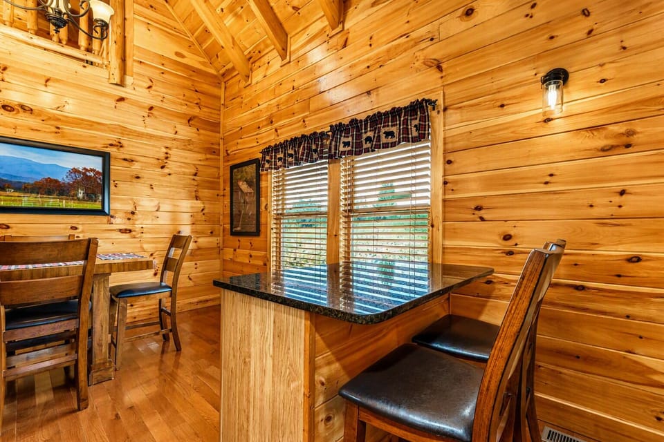 Enjoy extra seating at the kitchen island, offering space for two more guests to relax, snack, or chat while meals are prepared