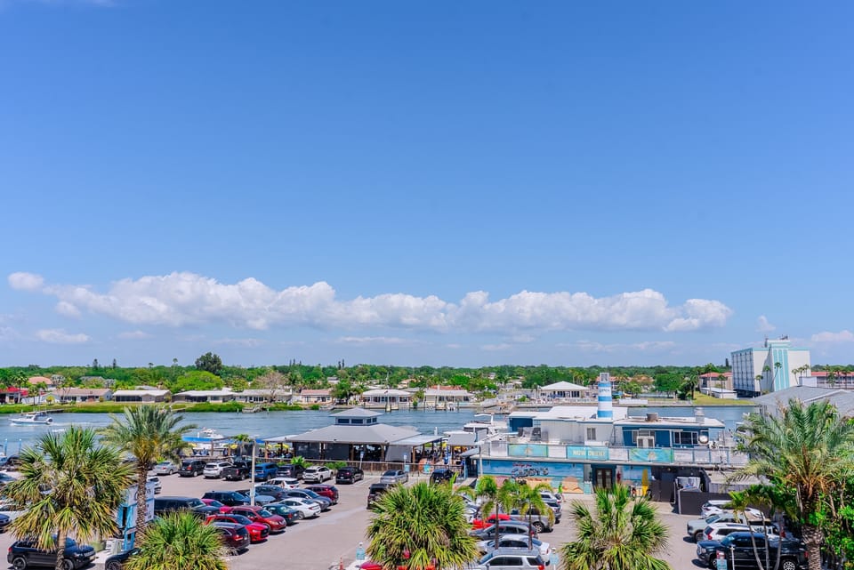 View from front door of the intercoastal bar and restaurant across the street
