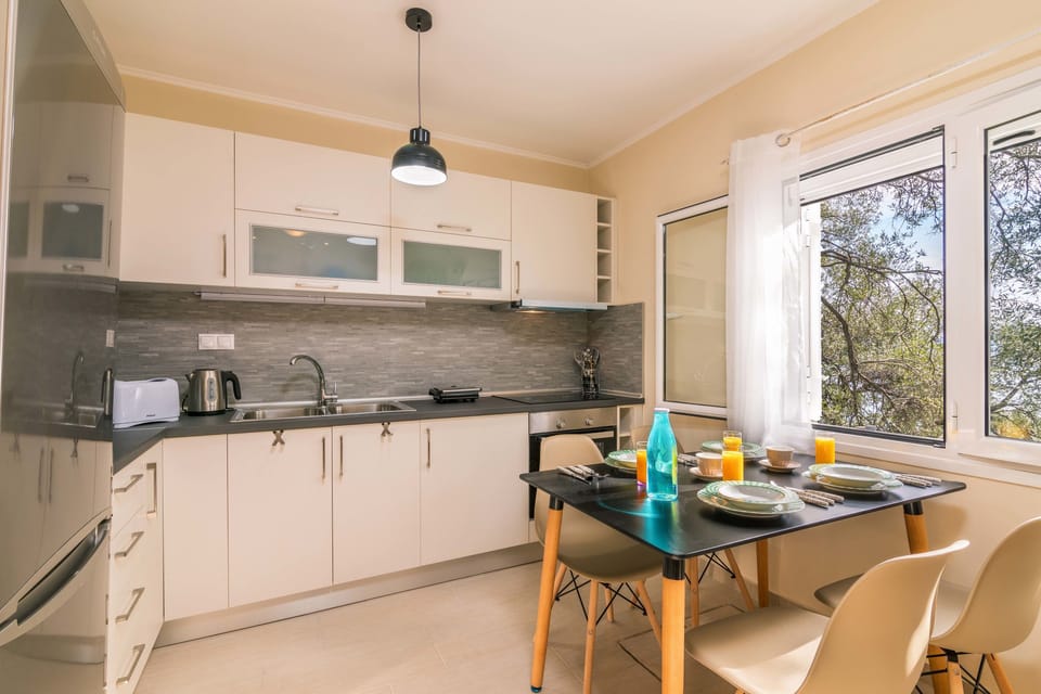 Villa, 2 Bedrooms, Private Pool, Sea View | Private kitchen | Full-size fridge, microwave, oven, stovetop