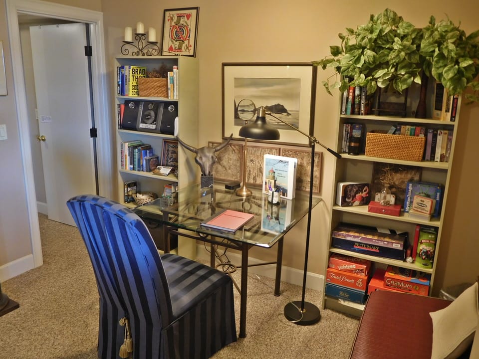 Study and the door to the back hall and bathroom. 