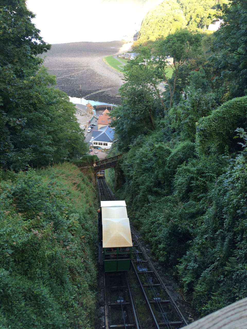 The Victorian Funicular  Railway connects Lynton and Lynmouth Towns