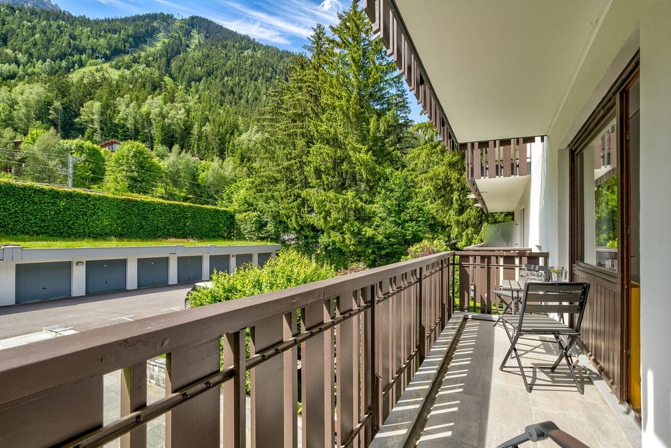 Large balcony off Bedrooms 2 and 3 with seating