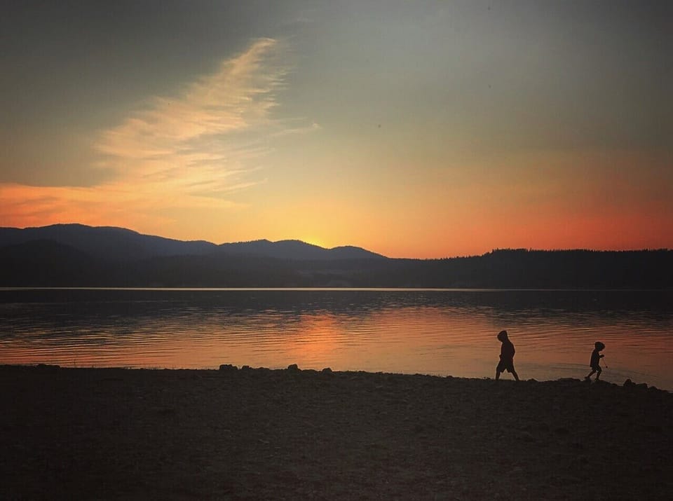 Kids at sunset