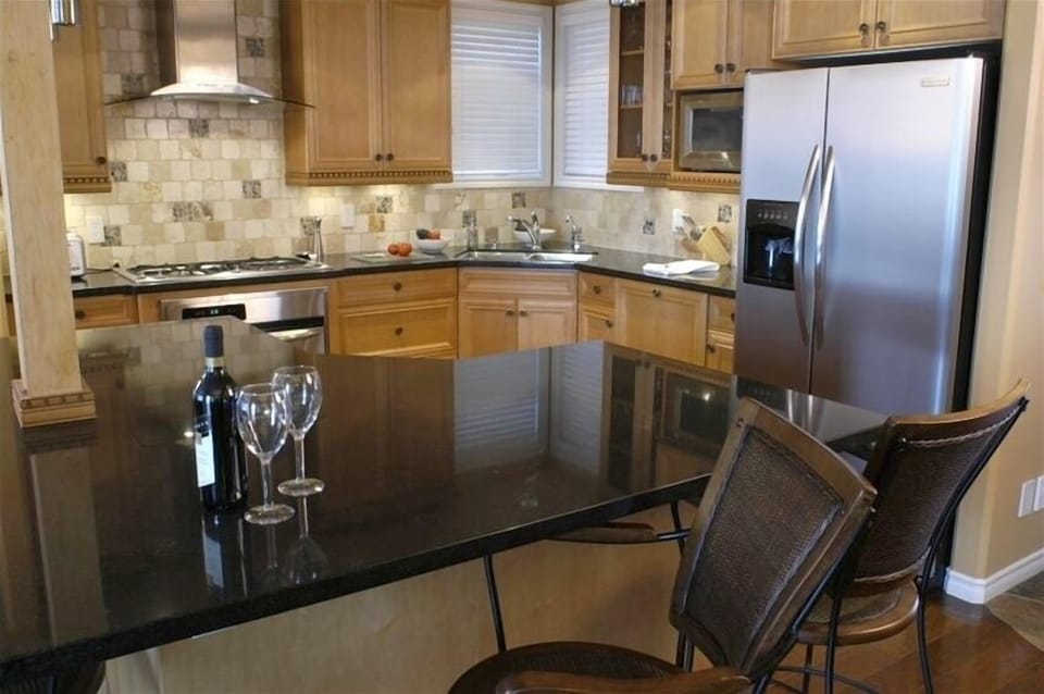 This kitchen is well stocked for cooking and entertaining