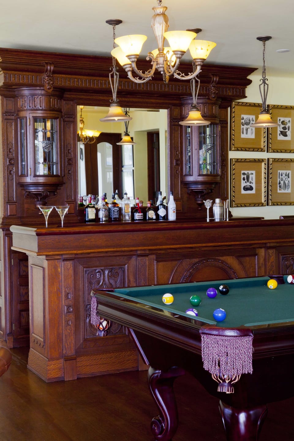 Bar with pool table