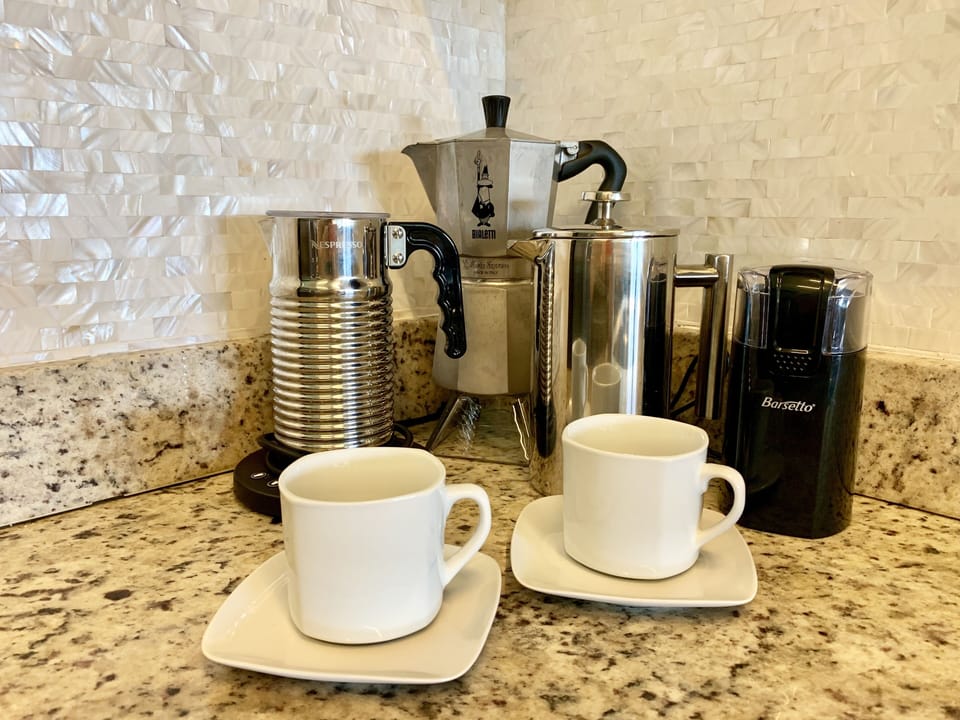 All the coffee accessories including drip coffee pot (not shown)