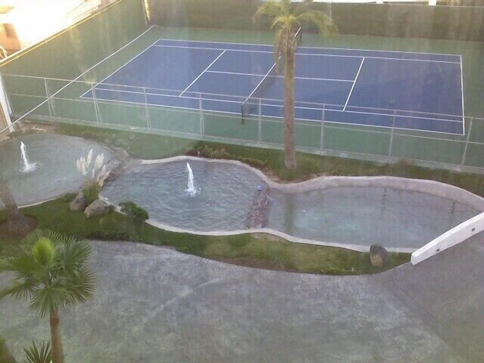 Tennis Courts with fountains