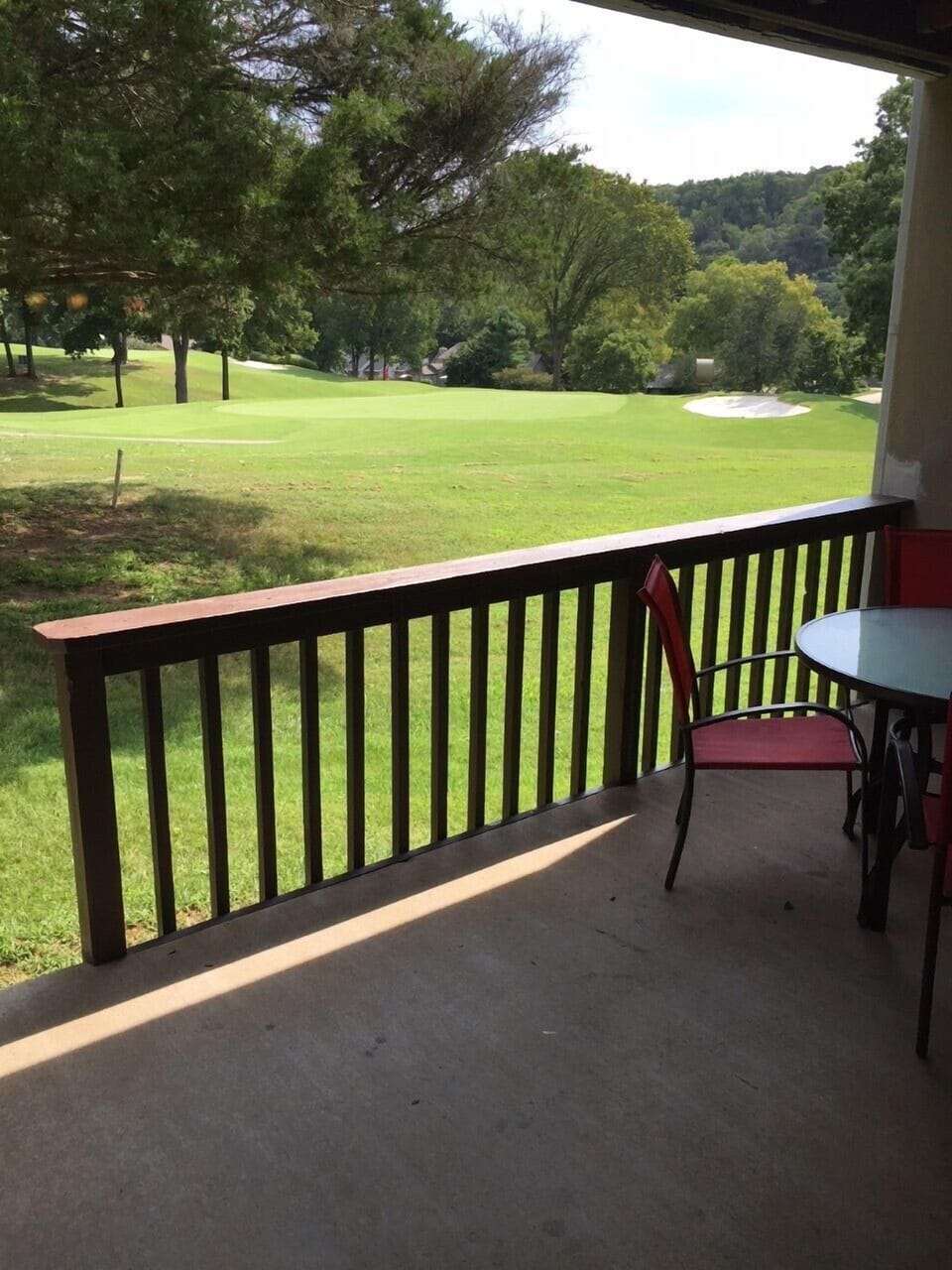 View of the No. 1 green from the back porch