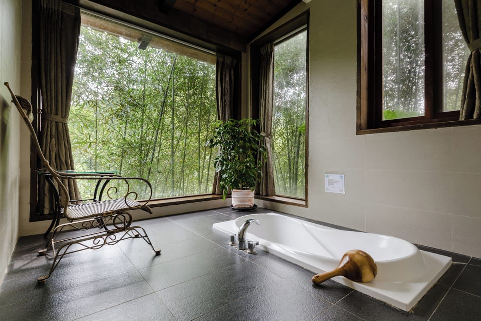 Double Room, Mountain View | Bathroom | Hair dryer, slippers, electronic bidet, towels