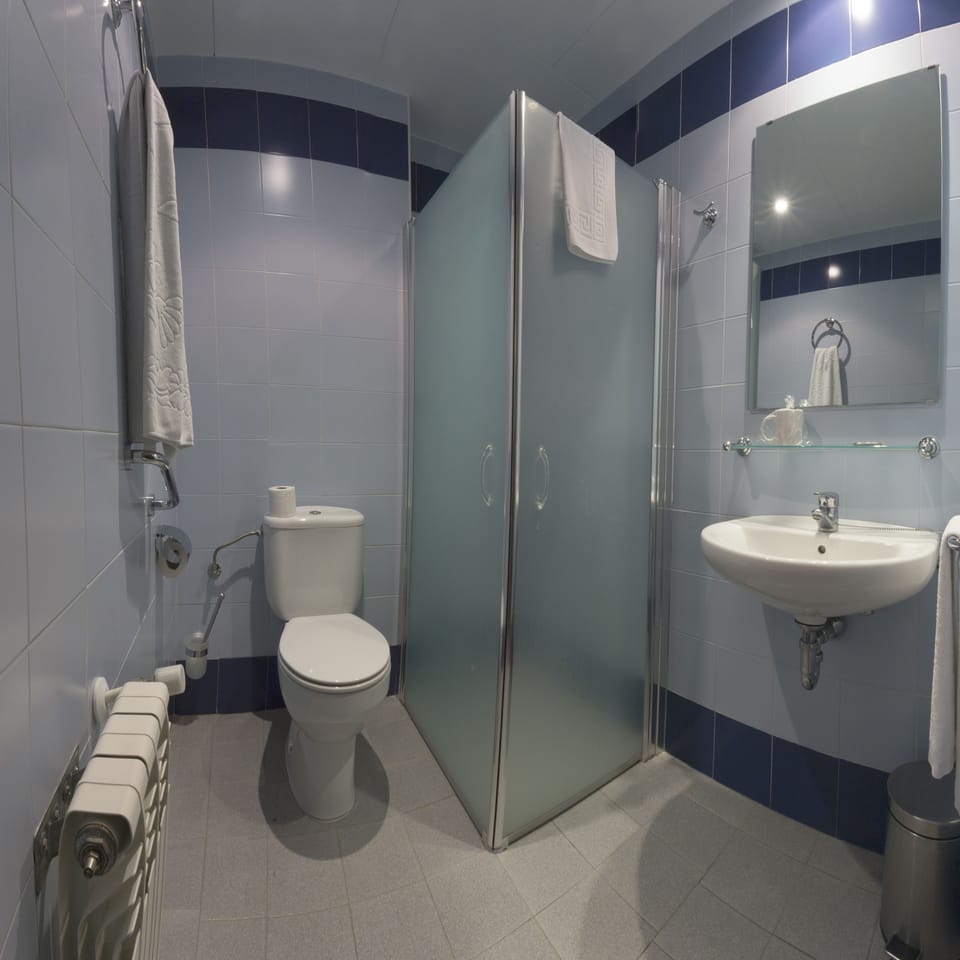 Shower, free toiletries, hair dryer (on request), towels