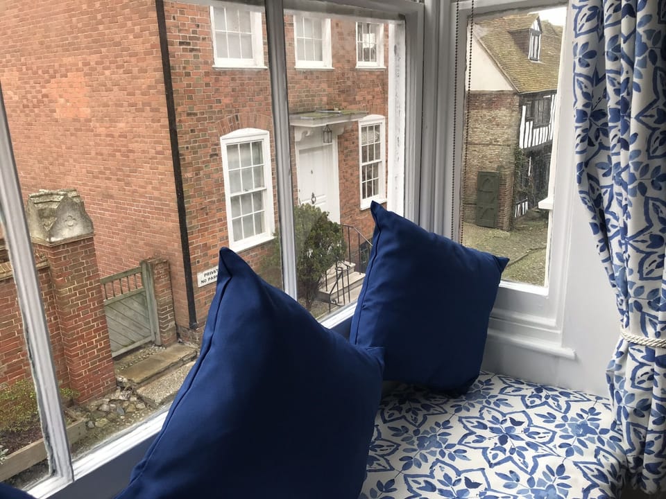 View of Mermaid Street from the window seat in the first floor double bedroom 