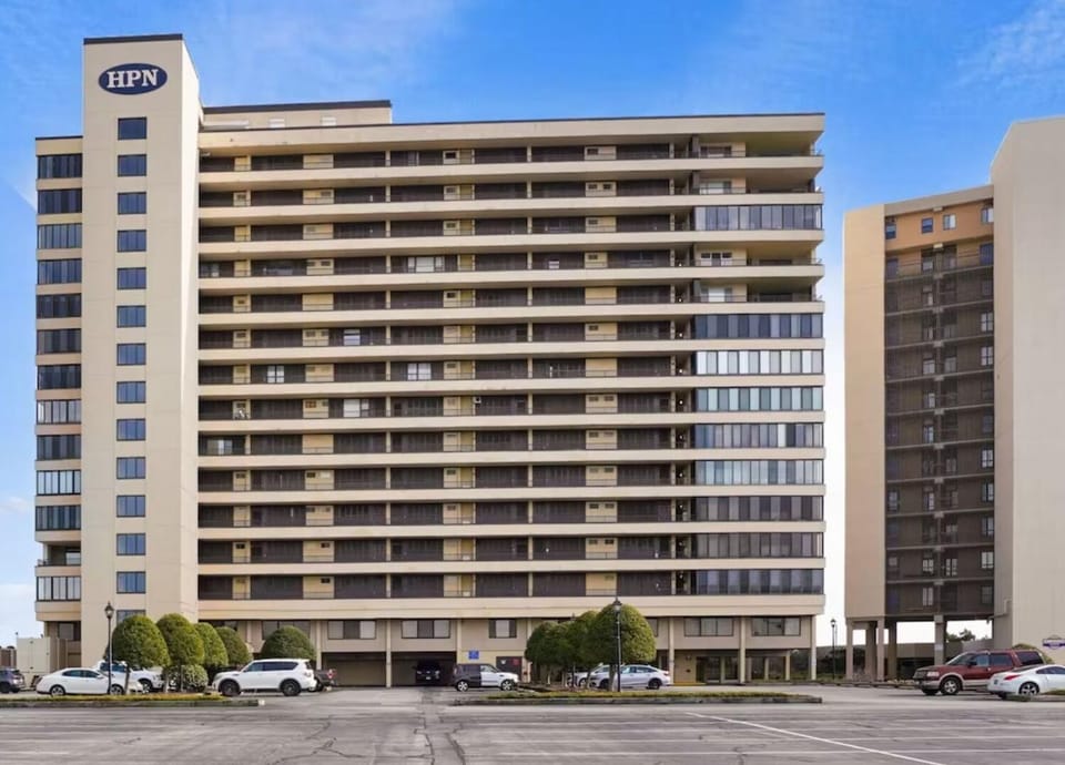 Front of our building with  plenty of parking space.