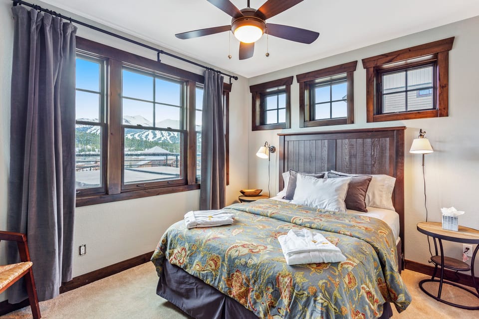 Queen bedroom with views of the entire Breckenridge Resort! 43" UHD TV