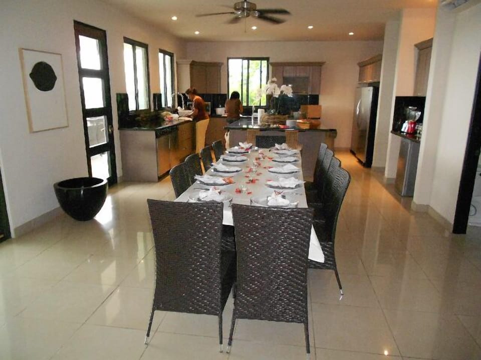 Dine inside or out with room for up to 20 guests