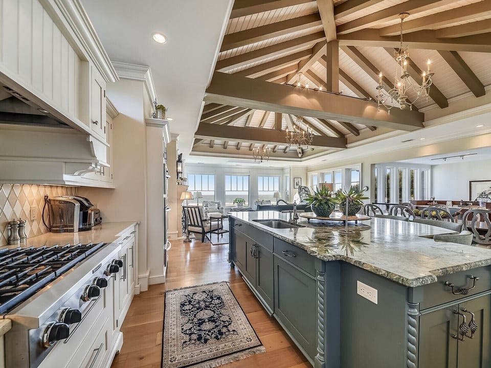 Kitchen with Ocean Views at 10 East Wind