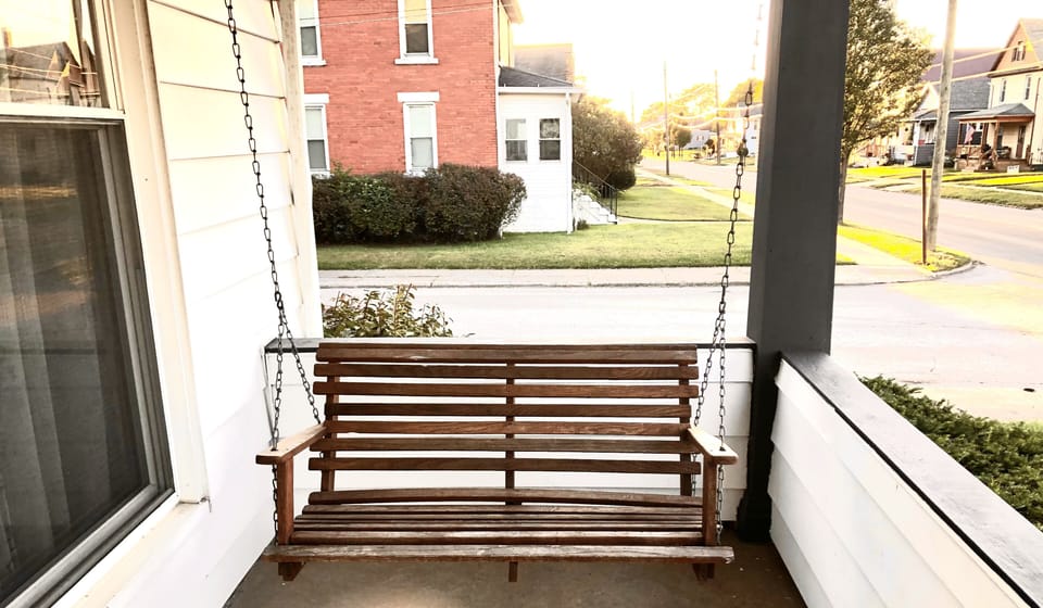Swing on front porch