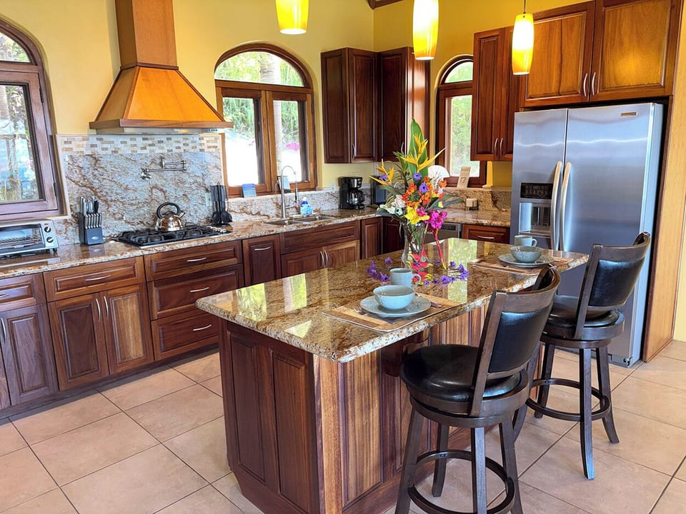 The kitchen is well equipped...