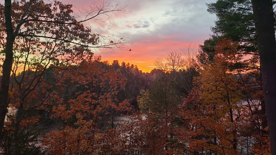 Autumn Sunset view from the house and back deck 