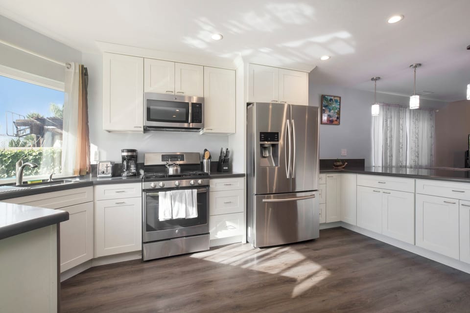 Prepare and serve your own meal using this spacious and well equipped kitchen.