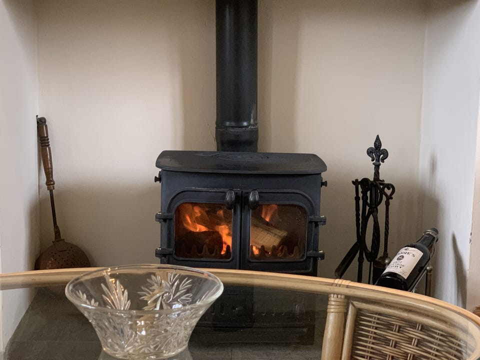 Wood burning stove.