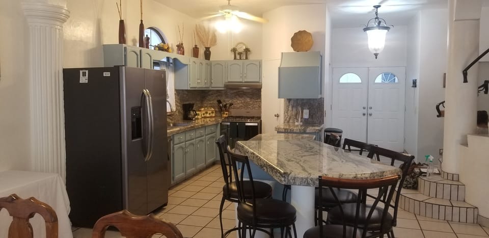 New appliances. Granite counters.
2 large refrigerator/freezers +
 Chest freezer