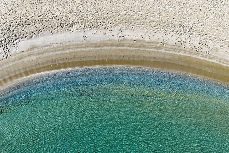 On the beach, sun loungers, beach umbrellas, beach towels