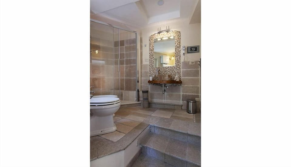 Double Room (Toledo) | Bathroom | Shower, hair dryer, bathrobes, slippers