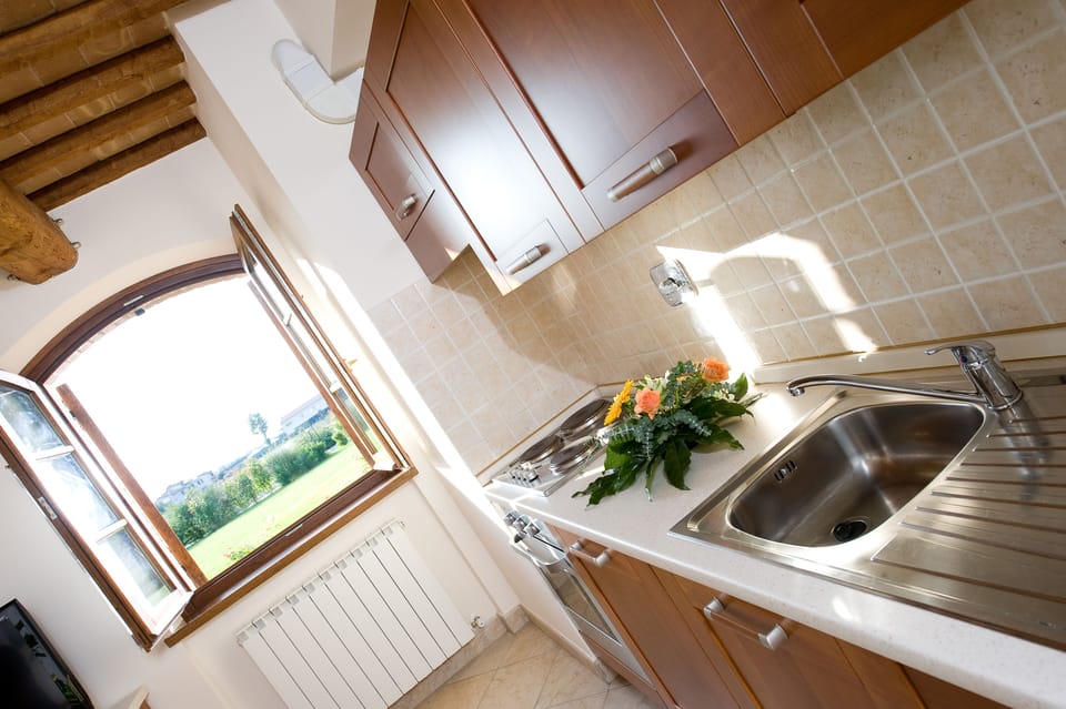 Family Apartment, Balcony | Private kitchen | Full-size fridge, microwave, oven, stovetop