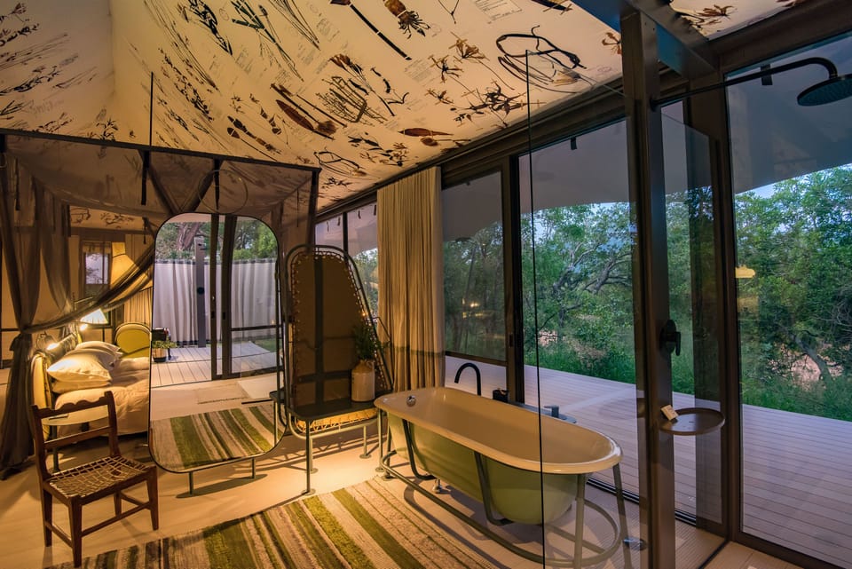 Luxury Tent, Private Pool | Bathroom | Separate tub and shower, deep soaking tub, rainfall showerhead