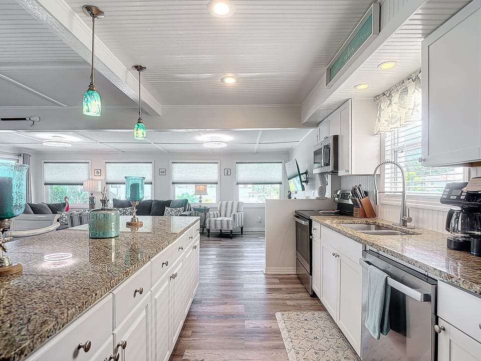 Full kitchen upstairs.