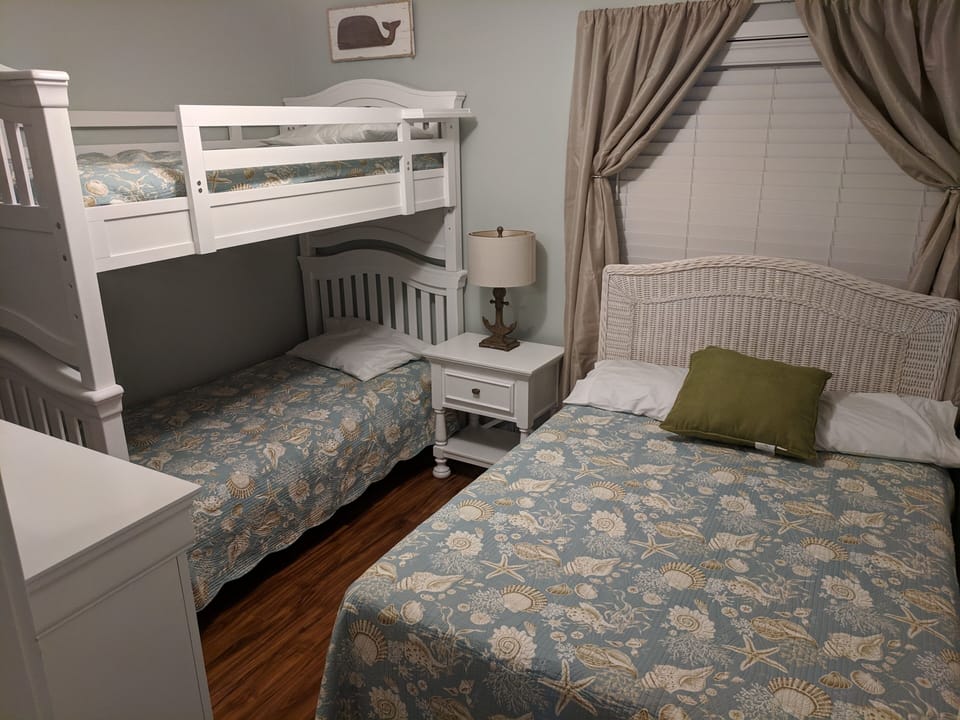 Bunks and Full Bed with memory foam mattress in second bedroom!
