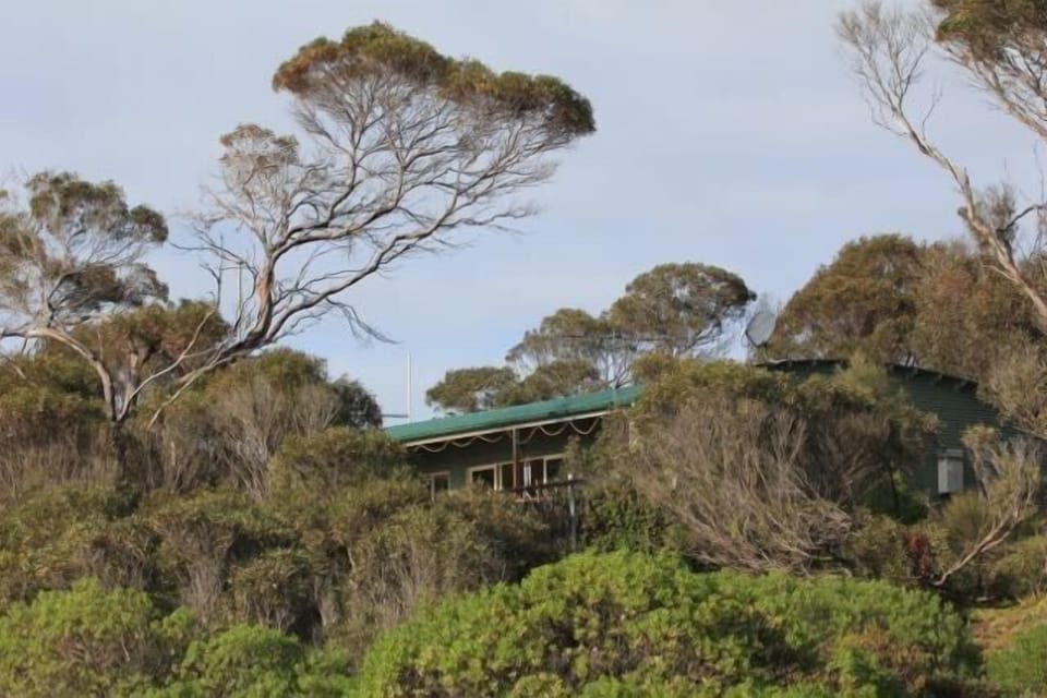 View from beach to shack