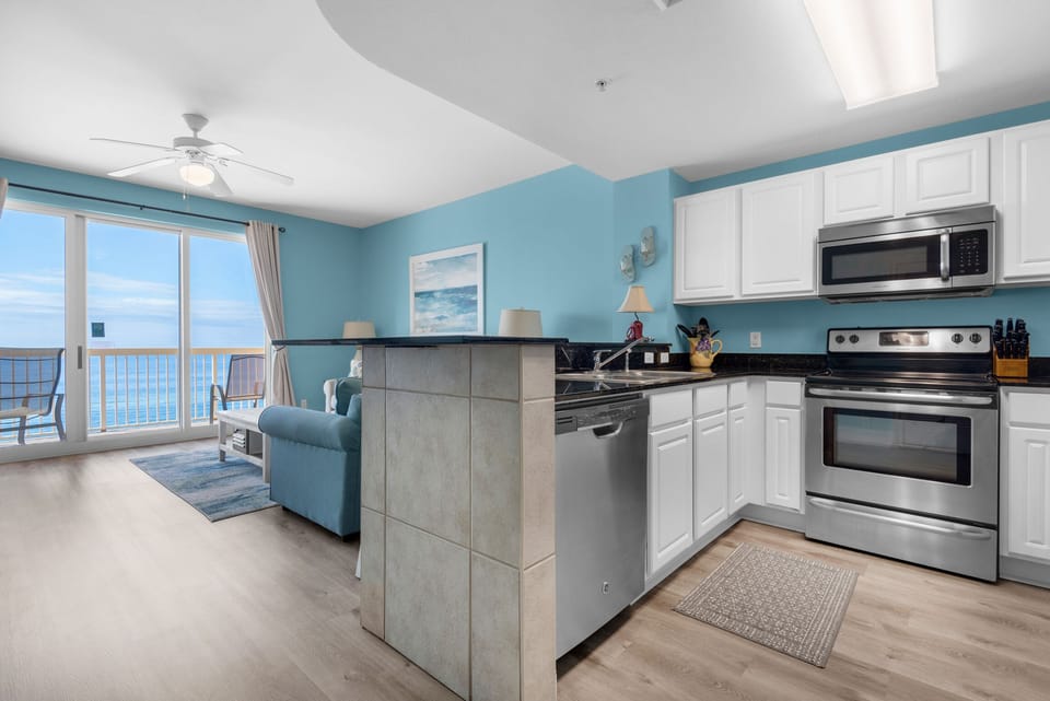 Kitchen to living room view