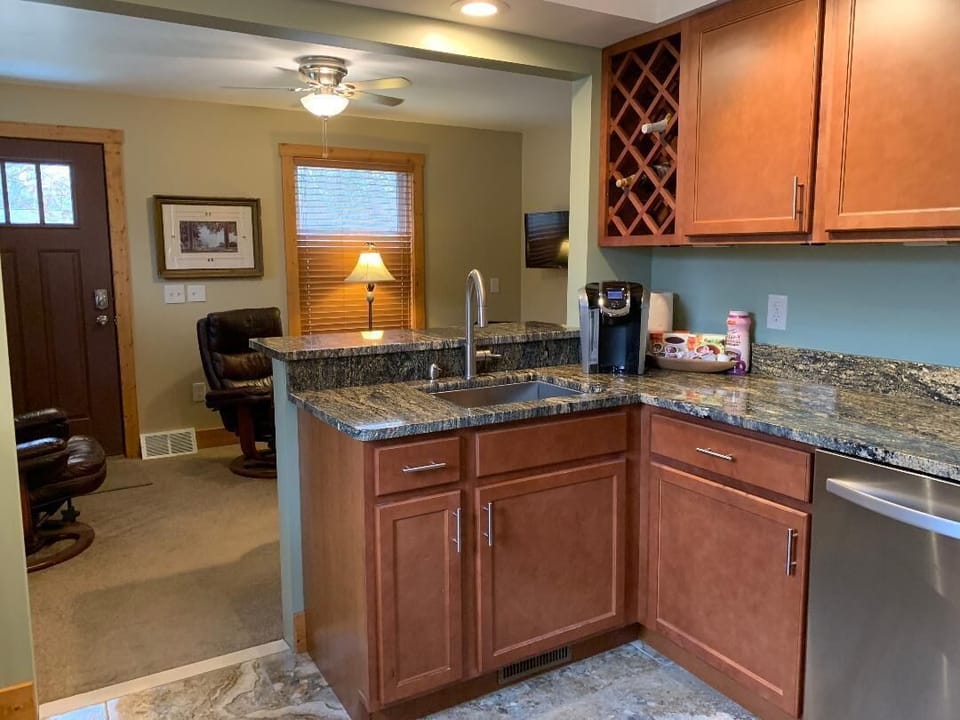 Kitchen with Bar seating.