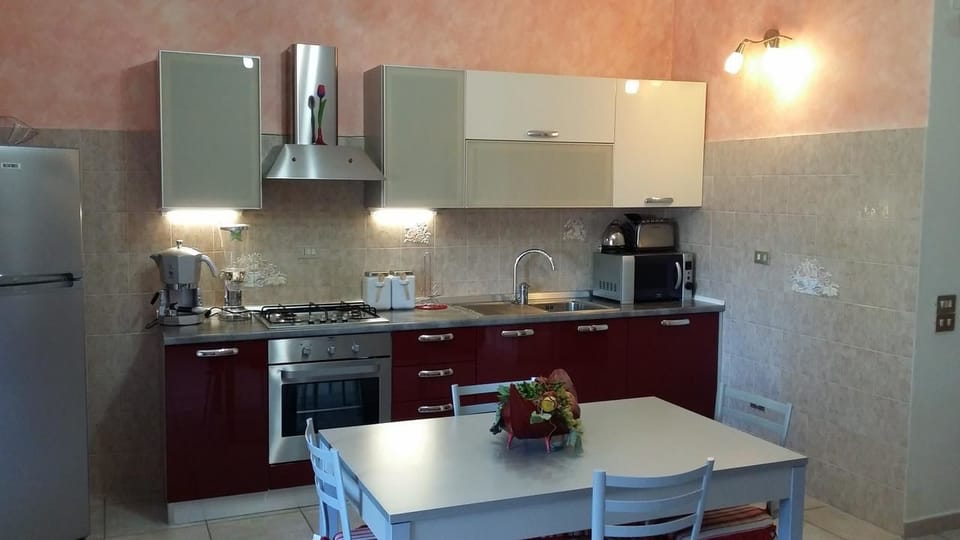 Full-size fridge, microwave, oven, stovetop