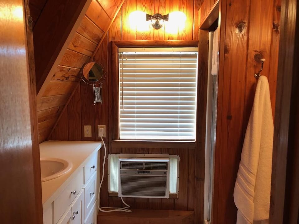 Upstairs full bath - shower only
Window AC unit is in addition to central AC