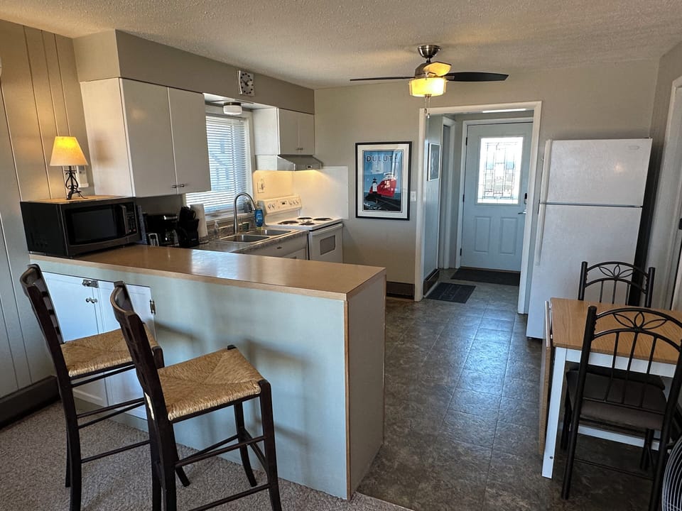 Looking into the kitchen from the living room