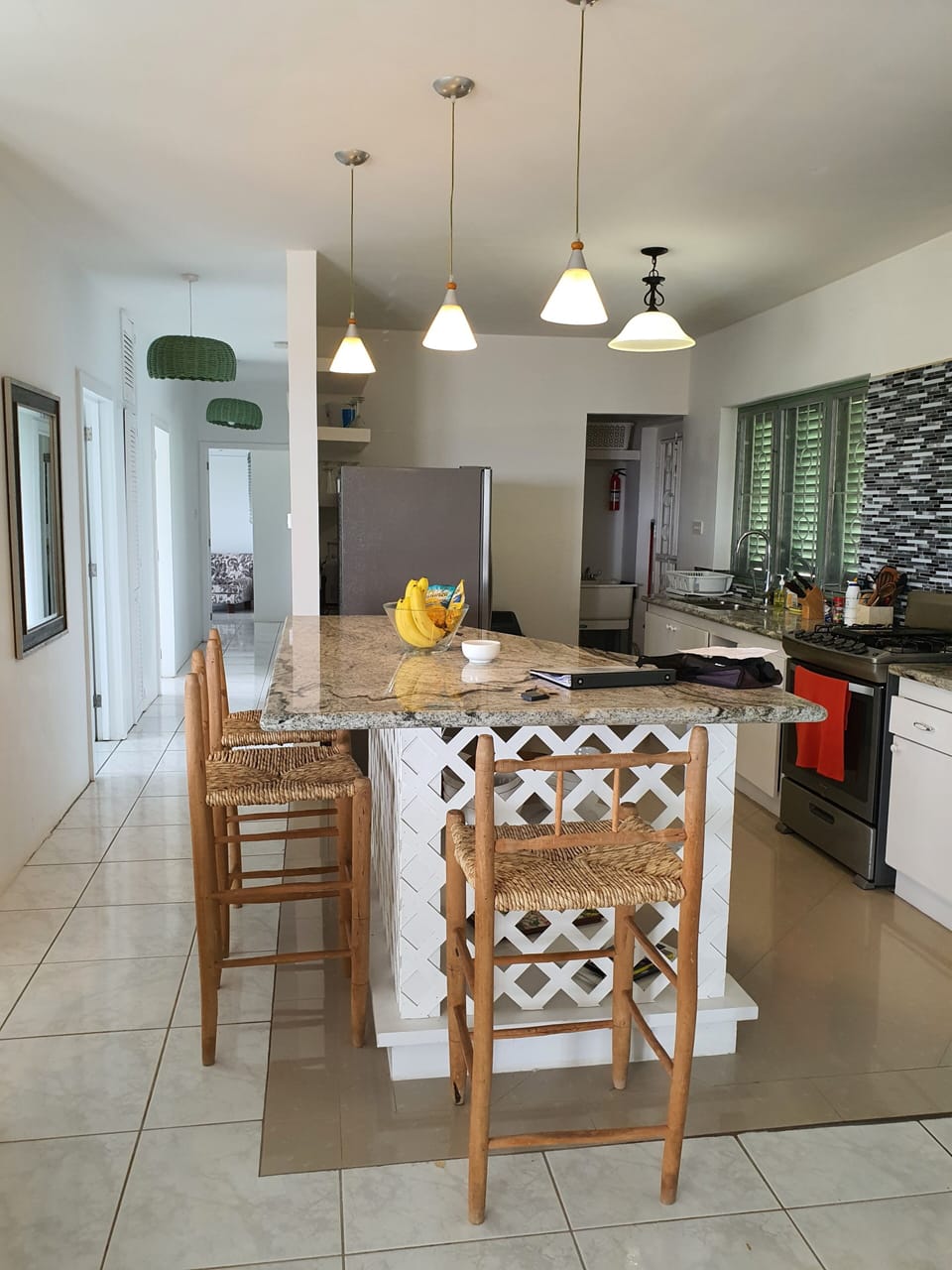 Fully stocked kitchen and laundry area