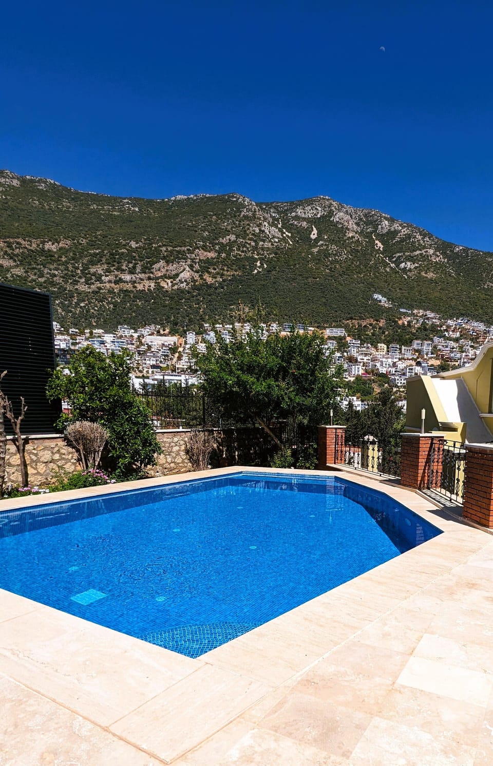 Views out to the mountain from the pool