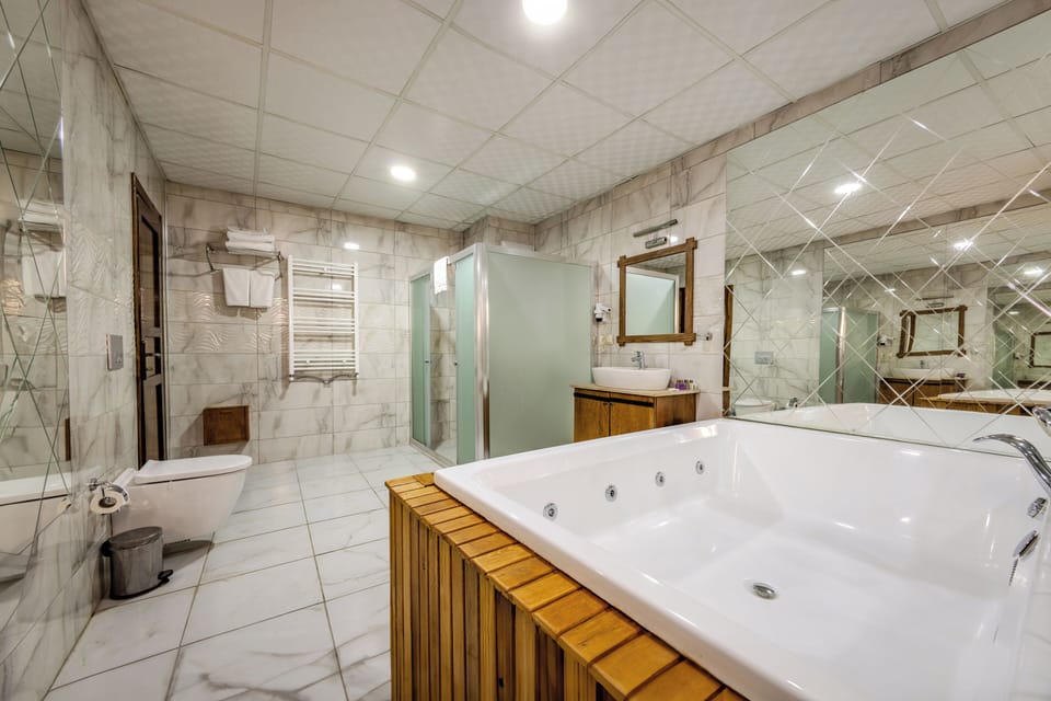 Suite, Jetted Tub, Mountain View | Bathroom | Free toiletries, hair dryer, bathrobes, slippers