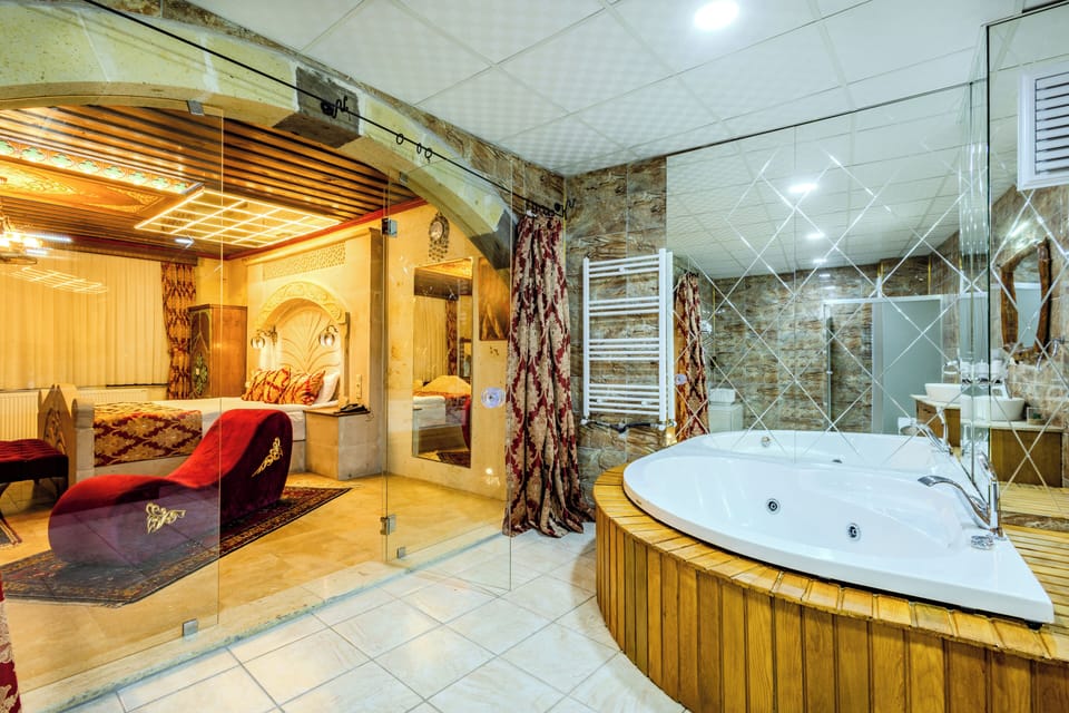 Honeymoon Room, Terrace, Mountain View | Bathroom | Free toiletries, hair dryer, bathrobes, slippers