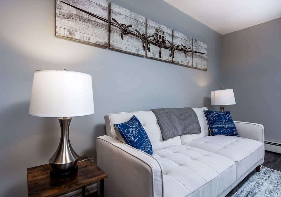 The couch folds down into an extremely comfortable full sized bed, great for packing in a few extra friends for your stay!