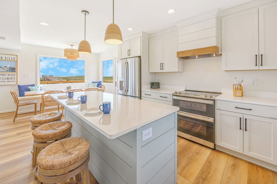 The kitchen has plenty of room for the family chef, and is thoughtfully laid out for an easy meal prep.
