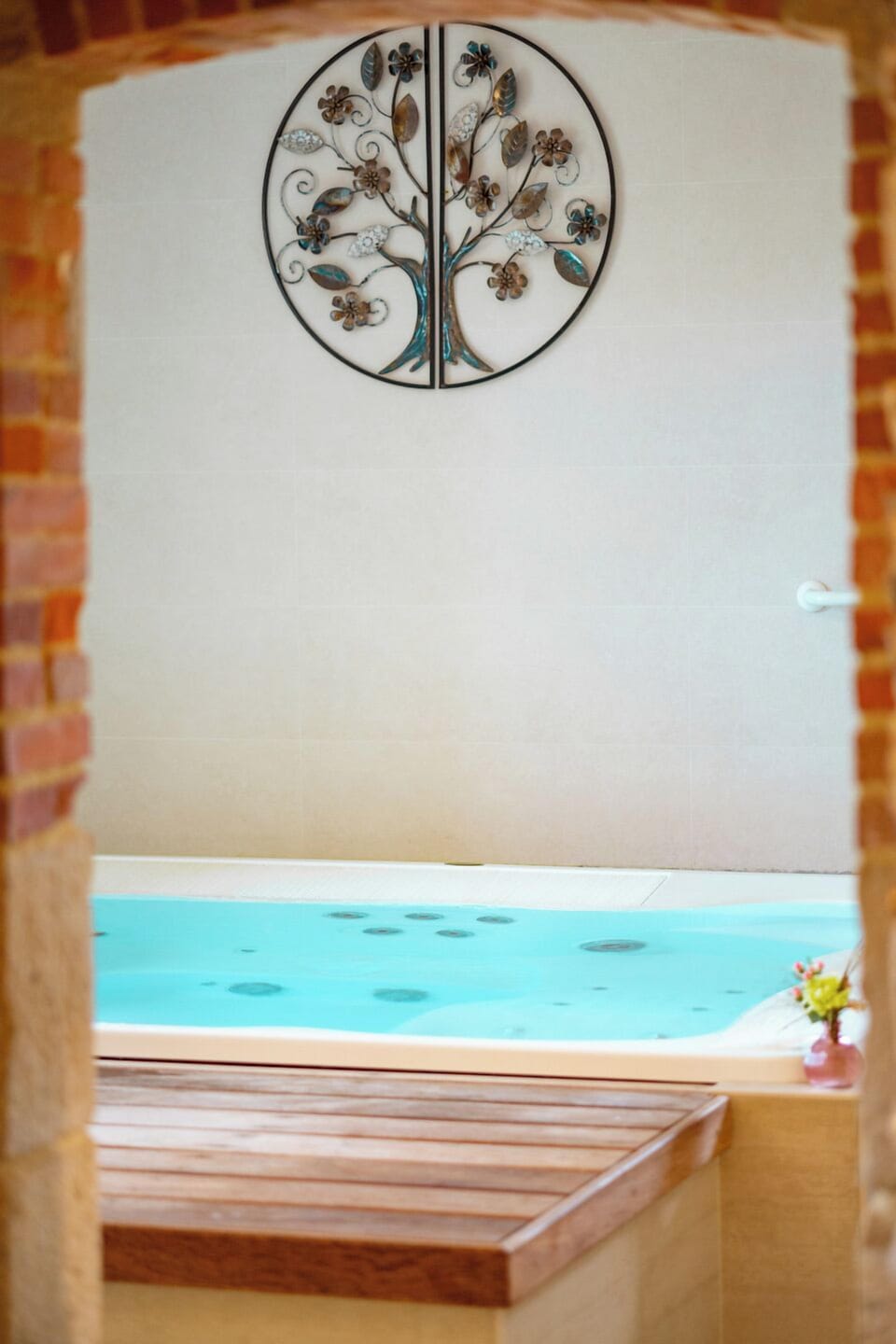 Indoor spa tub