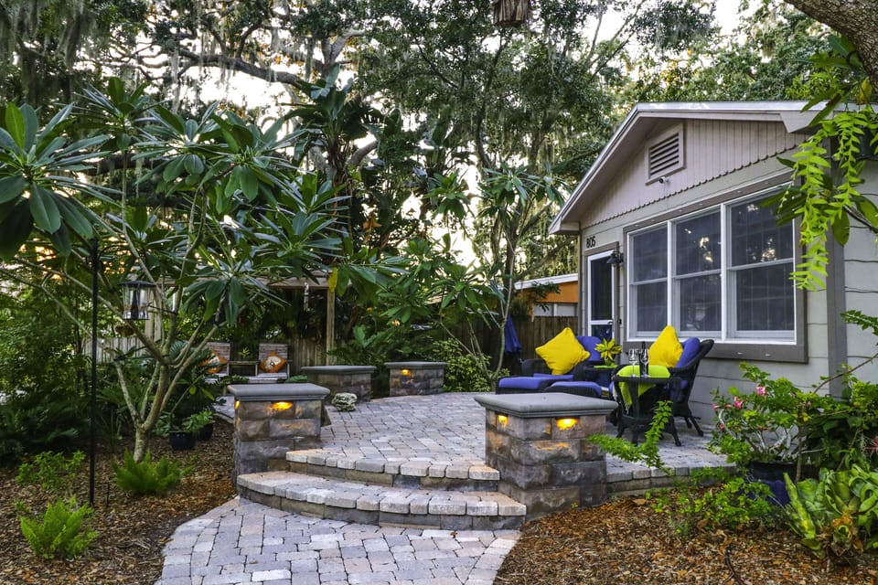 Enjoy our peaceful deck with your morning coffee and afternoon cocktails.