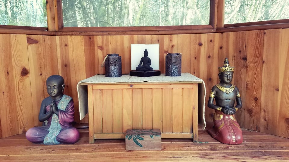 meditation/yoga space inside the gazebo